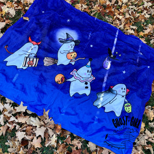 Fleece Blanket Trick or Treating Ghosts