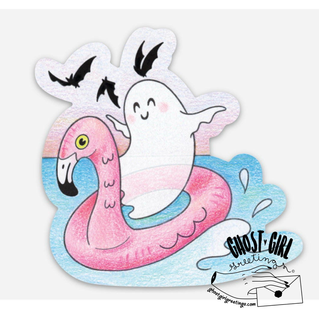 Sticker: Flamingo Ghost