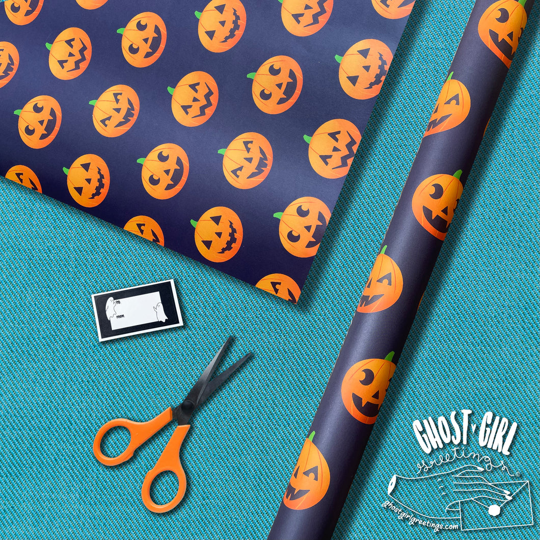 Gift Wrap Sheet- Jackolanterns