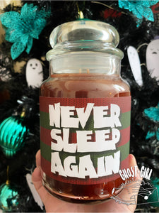 Glass Jar Candle: Never Sleep Again