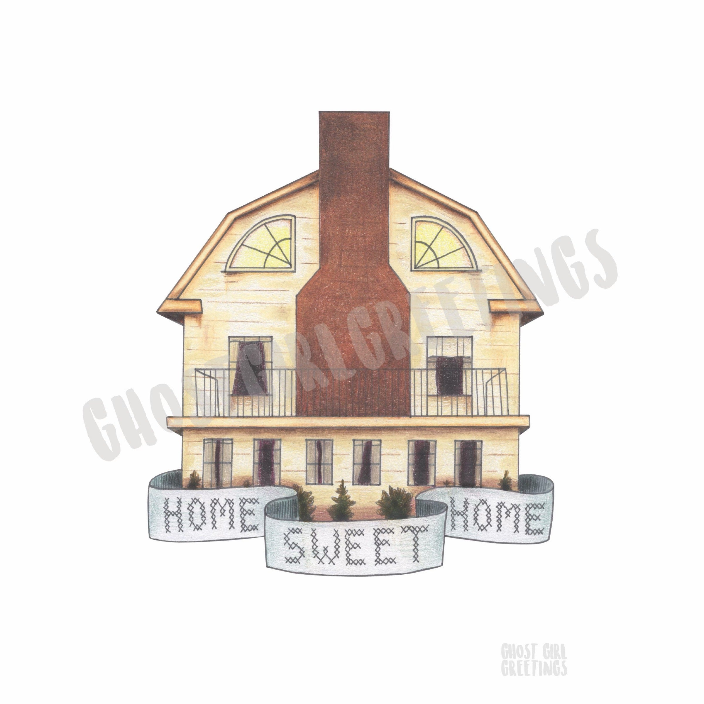 Print: Home Sweet Home – Ghost Girl Greetings, image size:2400x2400