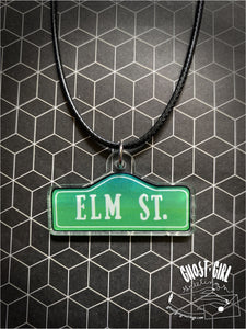 Necklace: Spooky Street sign