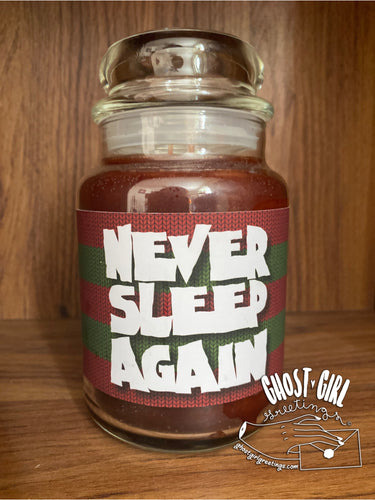 Glass Jar Candle: Never Sleep Again